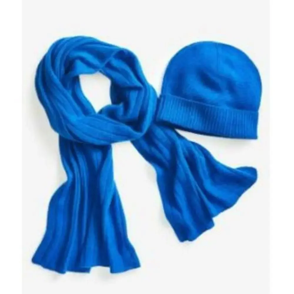 Charter Club Women's Blue 100% Cashmere Cuffed Beanie One Size